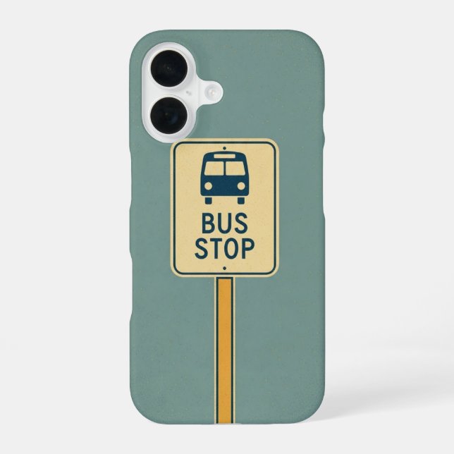 Retro Bus Stop Sign iPhone Case (Back)