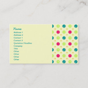 Retro Business Candy Music Notes Pattern Card