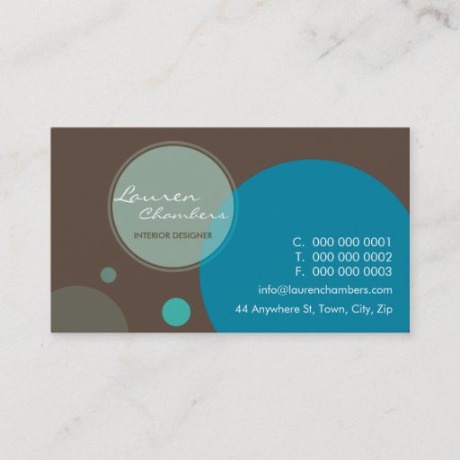 Customizable RETRO BUSINESS CARD :: large dots 5L