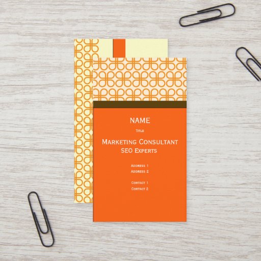 Customizable Retro Business Card Marketing Consultant