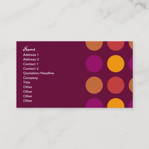 Retro Business Plum Dotted Pattern Business Card Templates