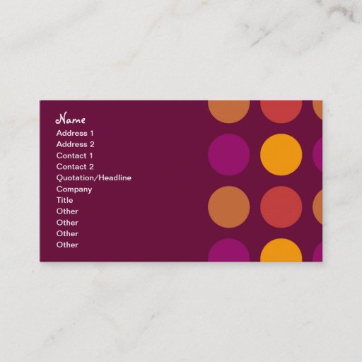 Customizable Retro Business Plum Dotted Pattern Business Card Templates