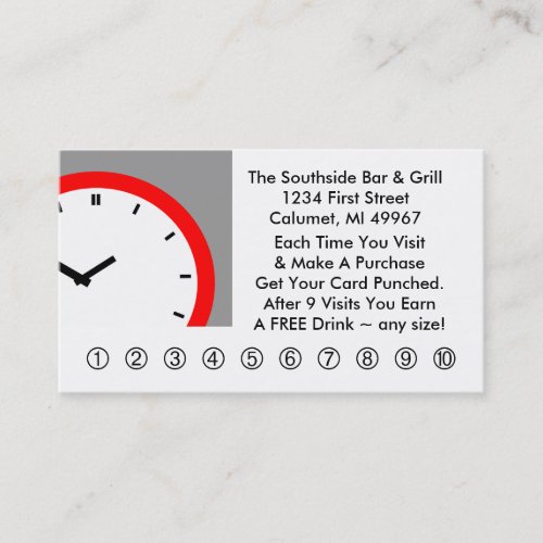 Retro Business Punch Cards Any business clock face Business Card Template