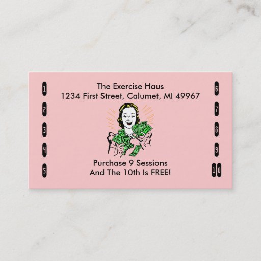 Customizable Retro Business Punch Cards Any business happy shop Business Card