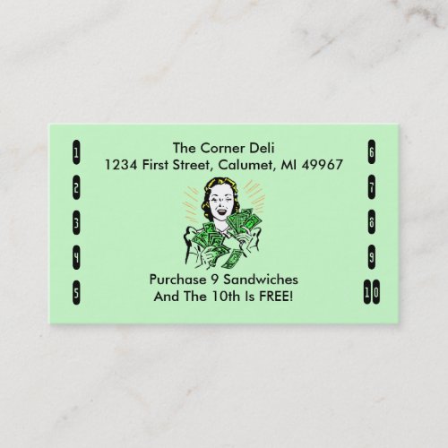 Retro Business Punch Cards Any business happy shop Business Card
