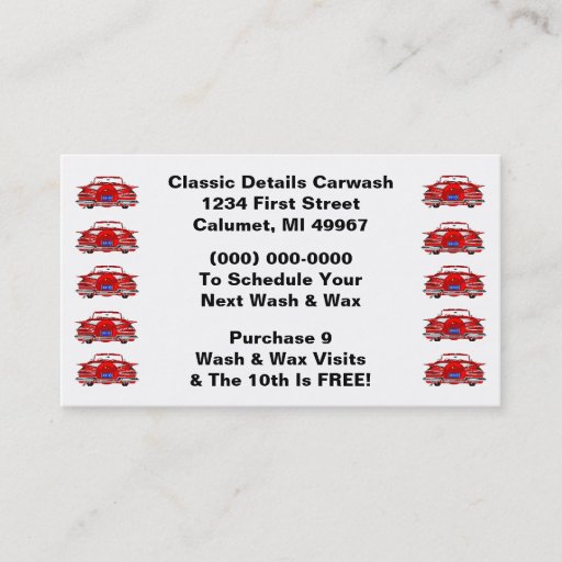 Customizable Retro Business Punch Cards Classic Cars Automotive Business Card