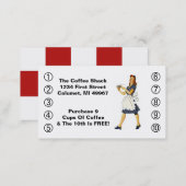 Retro Business Punch Cards Diner happy Waitress (Front/Back)