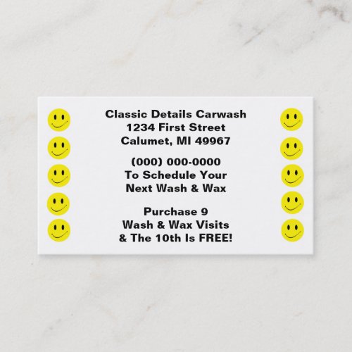 Retro Business Punch Cards Happy Face Smiling Dots