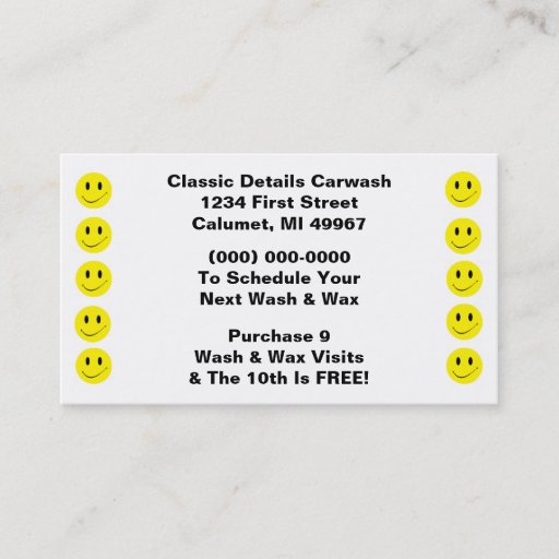 Customizable Retro Business Punch Cards Happy Face Smiling Dots Business Card Templates