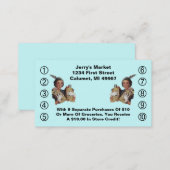 Retro Business Punch Cards Happy Grocery Shopper (Front/Back)