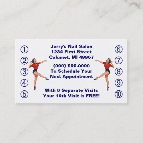 Retro Business Punch Cards Ladies Happy Lady Business Card Template