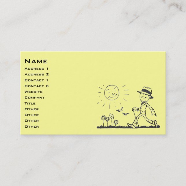 Retro Businessman Business Card (Front)