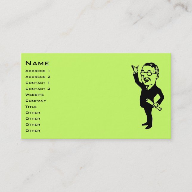 Retro Businessman Business Card (Front)