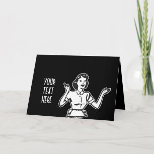 Retro Busy Housewife Holiday Card