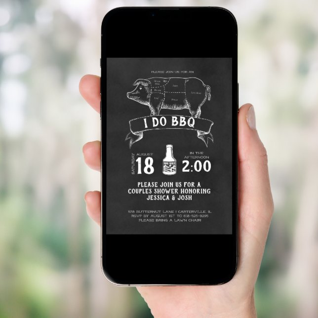Retro Butchers - I Do BBQ Invitation (Front Digital)
