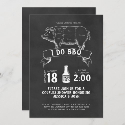 Retro Butchers _ I Do BBQ Invitation