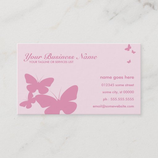 Customizable retro butterflies business cards