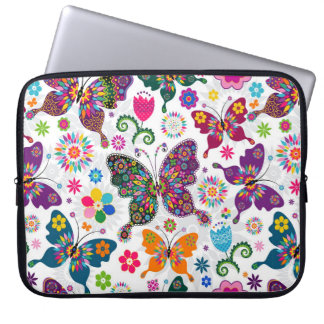 Retro Butterflies & Flowers Laptop Sleeve