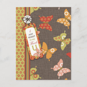 Retro Butterflies TY Postcard
