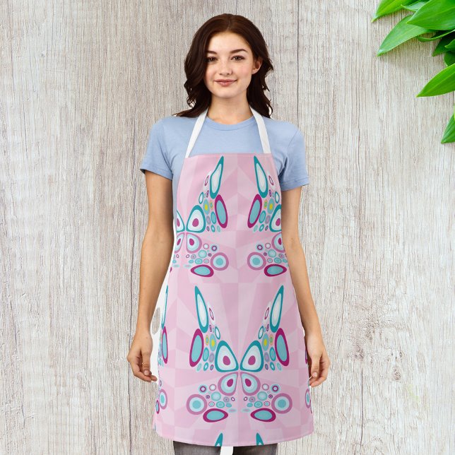 Retro Butterfly Abstract Pop Art  Apron (Creator Uploaded)