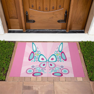 Retro Butterfly Abstract Pop Art Doormat