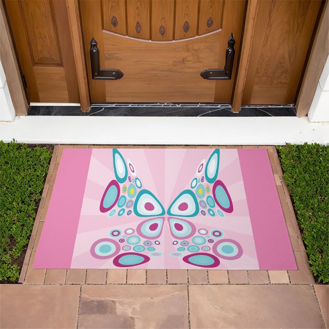 Retro Butterfly Abstract Pop Art  Doormat (Creator Uploaded)
