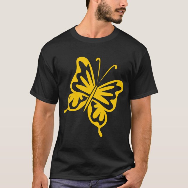 Retro Butterfly - Amber T-Shirt (Front)