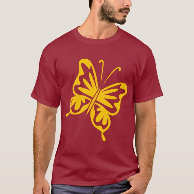 Retro Butterfly - Amber T-Shirt (Front)