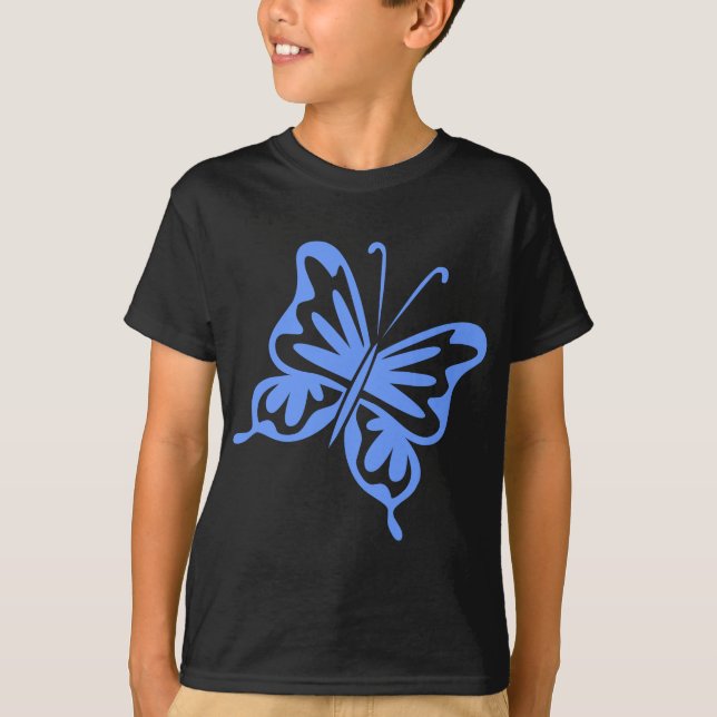 Retro Butterfly - Baby Blue T-Shirt (Front)