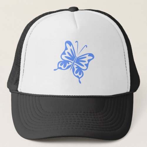 Retro Butterfly _ Baby Blue Trucker Hat