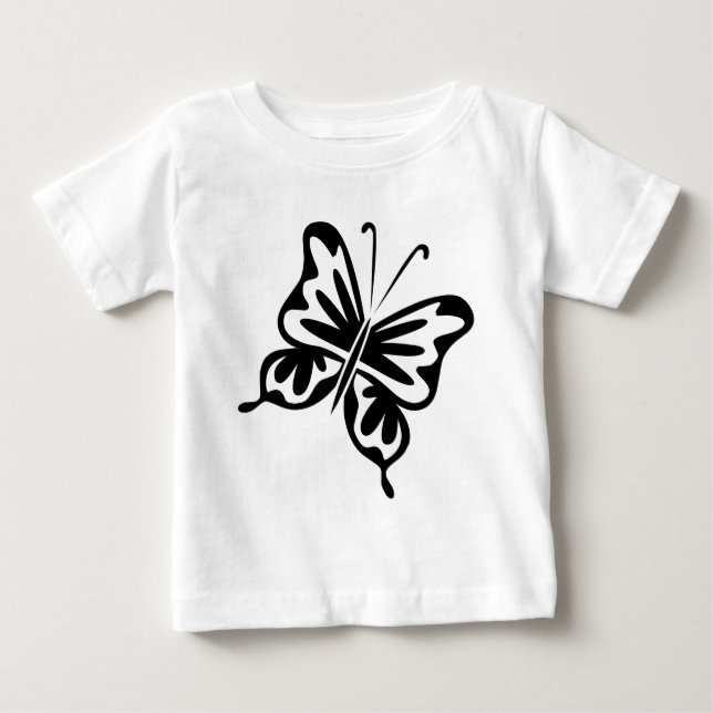 Retro Butterfly - Black Baby T-Shirt (Front)