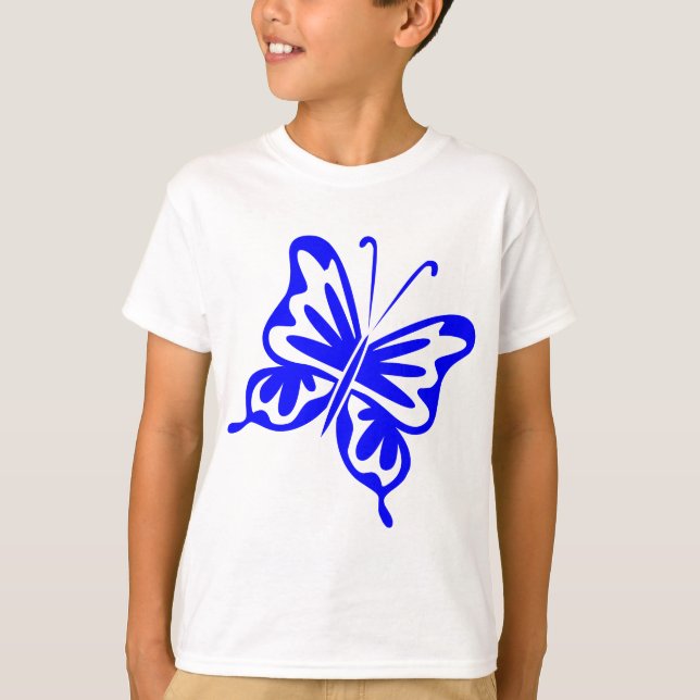 Retro Butterfly - Blue T-Shirt (Front)