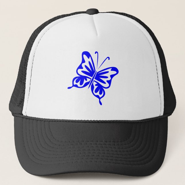 Retro Butterfly - Blue Trucker Hat (Front)