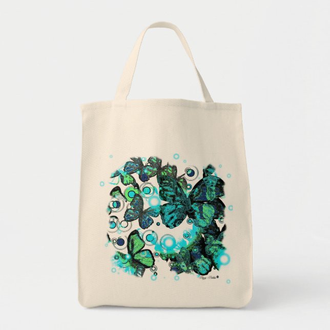 Retro butterfly design tote bag (Front)