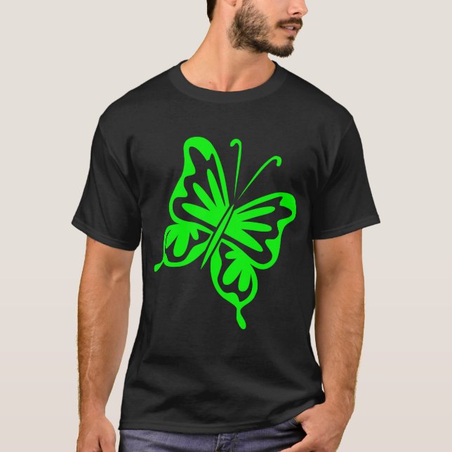 Retro Butterfly - Green T-Shirt (Front)