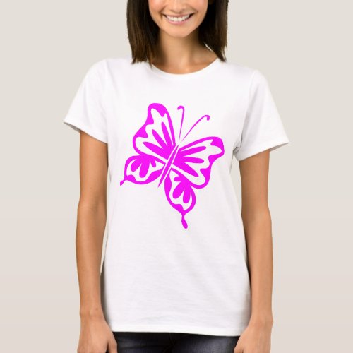 Retro Butterfly _ Magenta T_Shirt