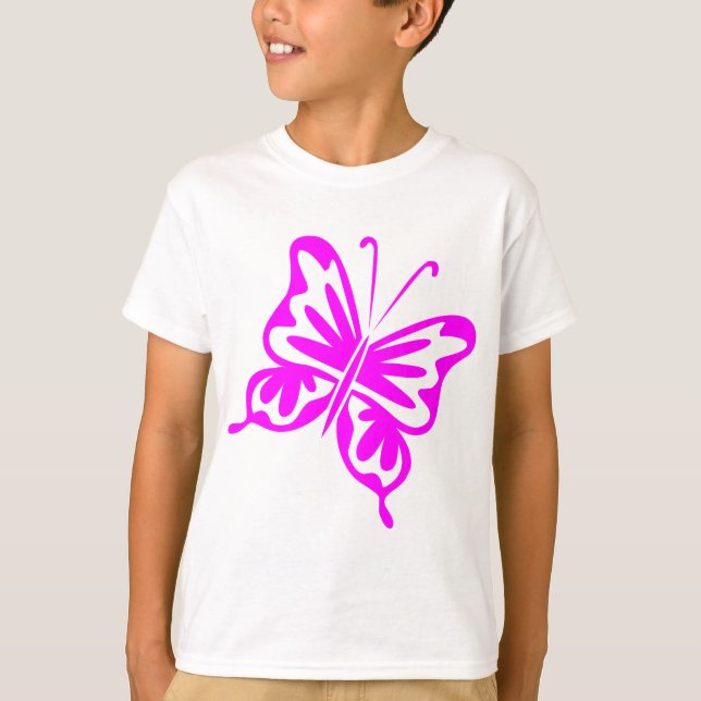 Retro Butterfly - Magenta T-Shirt (Front)