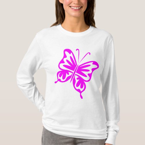 Retro Butterfly _ Magenta T_Shirt