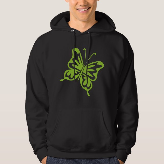 Retro Butterfly - Martian green Hoodie (Front)