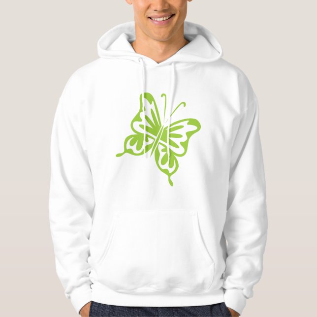 Retro Butterfly - Martian green Hoodie (Front)
