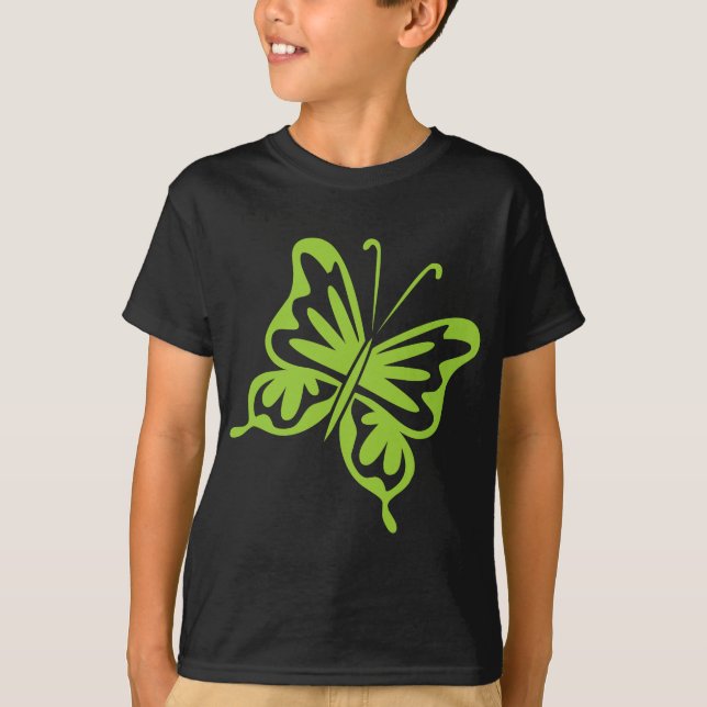 Retro Butterfly - Martian green T-Shirt (Front)