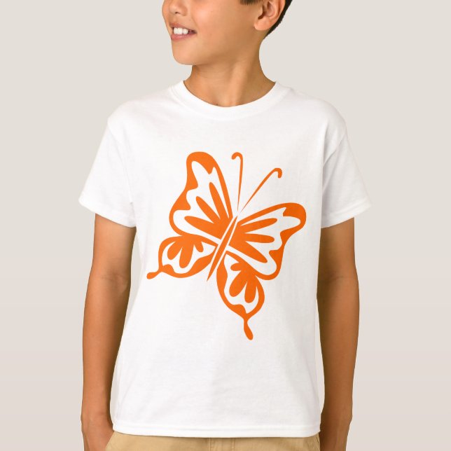 Retro Butterfly - Orange T-Shirt (Front)