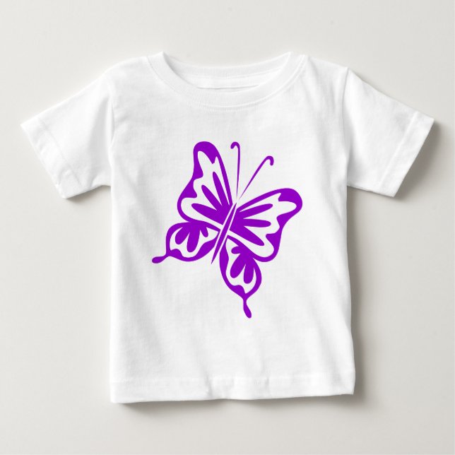 Retro Butterfly - Purple Baby T-Shirt (Front)
