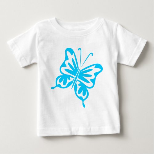 Retro Butterfly _ Sky Blue Baby T_Shirt