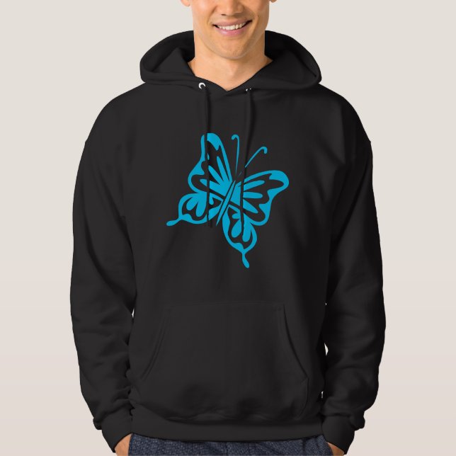 Retro Butterfly - Sky Blue Hoodie (Front)