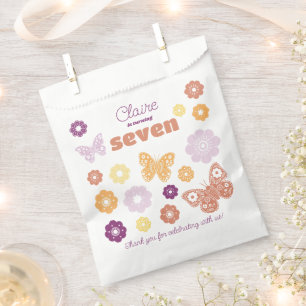 Retro Butterfly Thank You Birthday Favor Bag