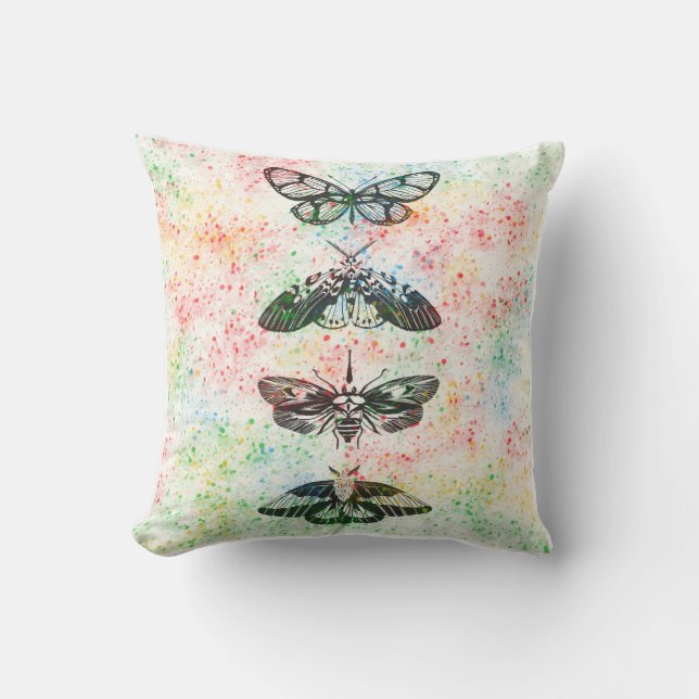 Retro Butterfly Throw Pillow Cover (Front)