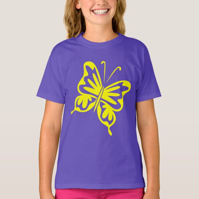Retro Butterfly - Yellow T-Shirt (Front)