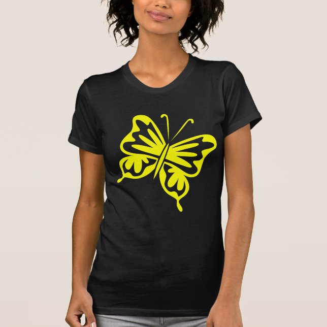 Retro Butterfly - Yellow T-Shirt (Front)