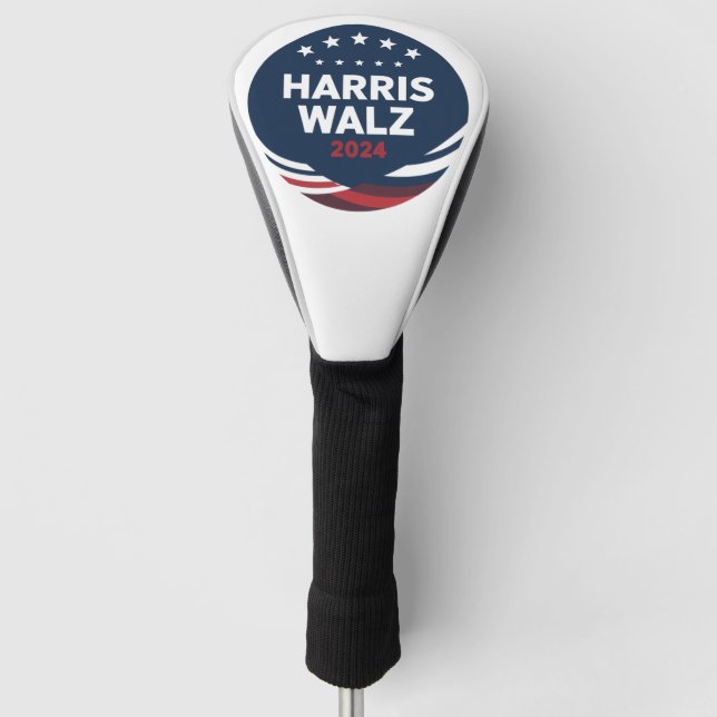 Retro Button Election for Democrats Harris Waltz  Golf Head Cover (Front)